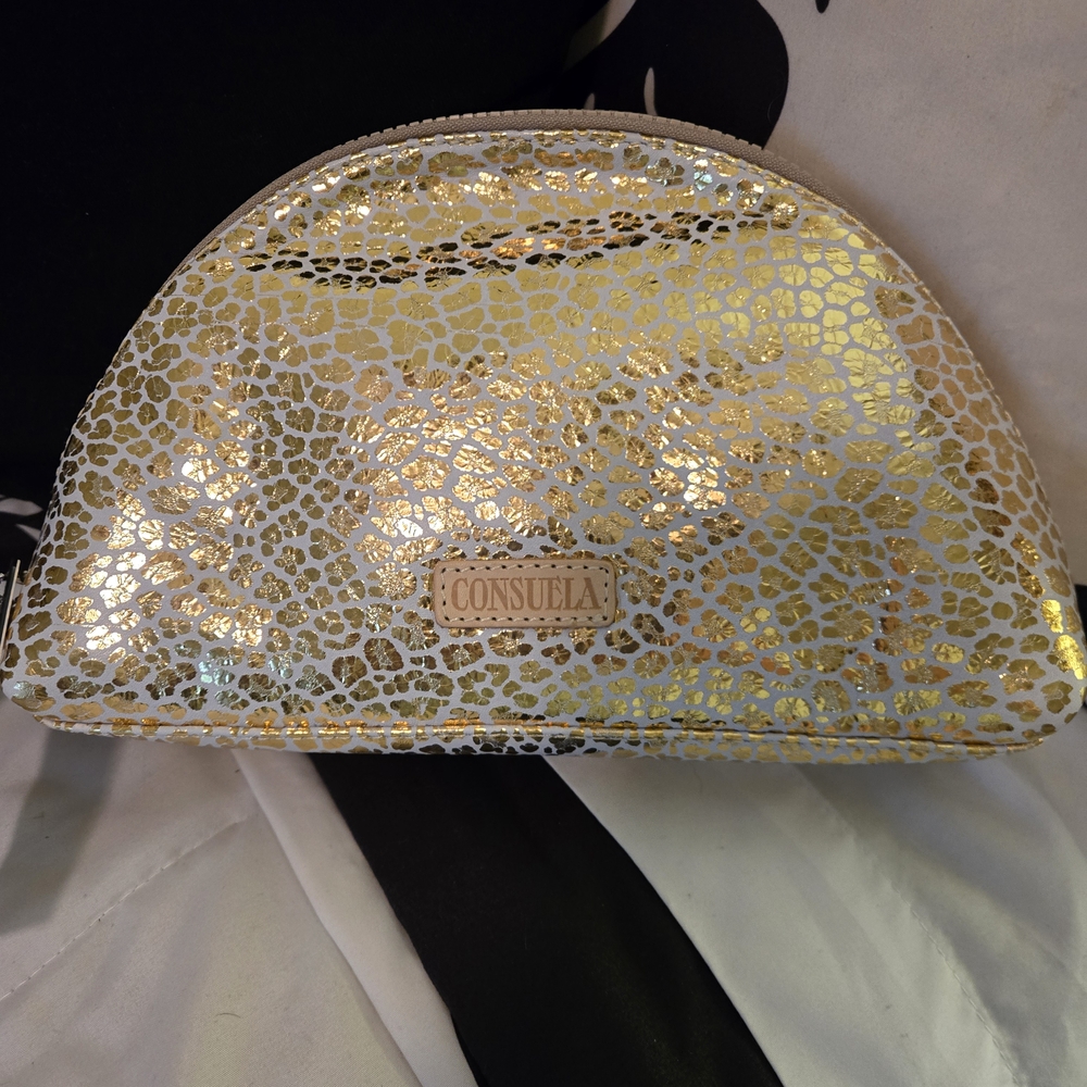 Consuela Gold Cosmetic Bag